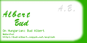 albert bud business card